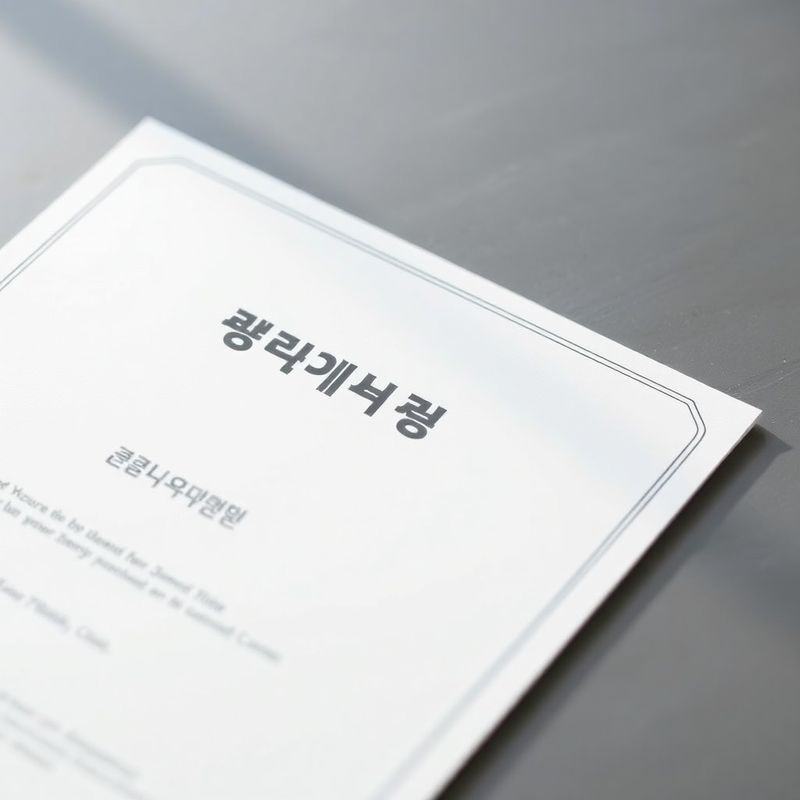 슬레이트 그레이 책상 위 한글 수료증 클로즈업